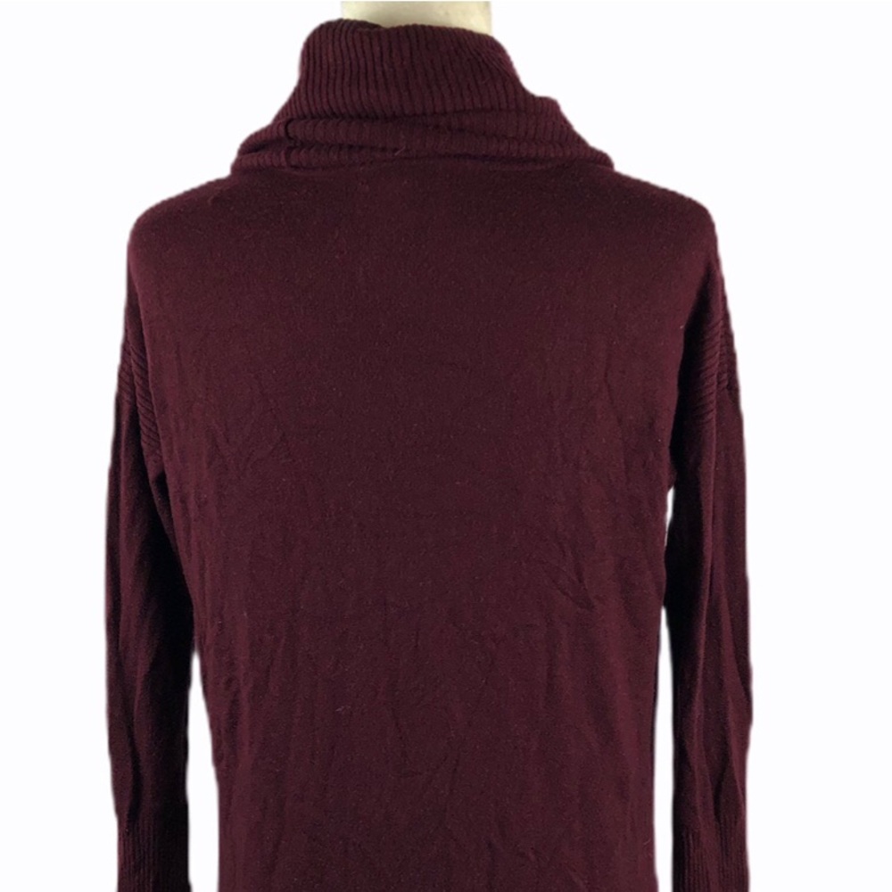 Cupio Burgundy Cashmere Blend Turtleneck Sweater - Picture 6 of 8